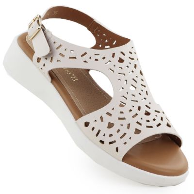 7. Women's cream openwork elevated sandals Sergio Leone SK-850