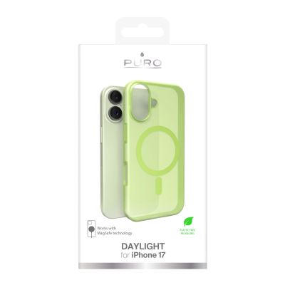 2. Puro Daylight Magsafe Compatible Silicone Case for iPhone 17 - Translucent Green