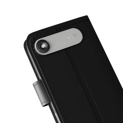 9. Puro Wallet Stand Case for iPhone 17 Air made of eco-leather, with a flap, wallet and stand function - black