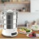 9. Tefal Convenient Series Deluxe VC502D 3-Basket Steamer, 900W Stainless Steel, White
