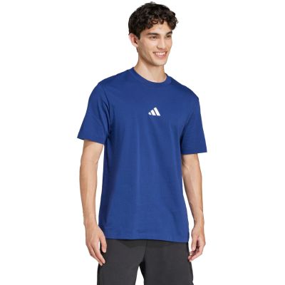10. Men's adidas Essentials Small Logo Single Jersey T-shirt blue JF1093
