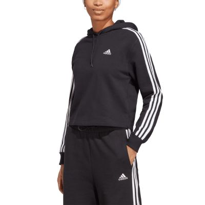 10. adidas Essentials 3-Stripes French Terry Crop Hoodie W IC8767