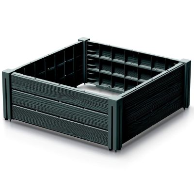 7. GARDEN BED EDGE BASE 4 ELEMENTS WOOD ANTHRACITE