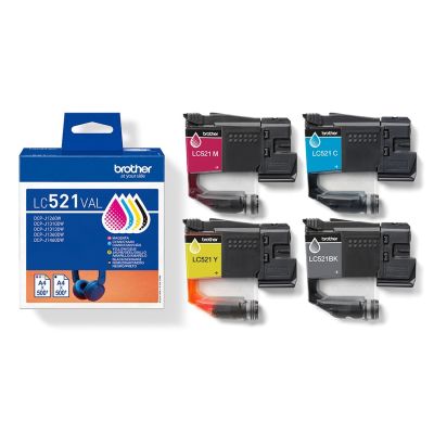 10. Brother LC521VAL ink cartridge 4 pcs. Original Black, Cyan, Magenta, Yellow