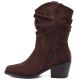 8. Women's ankle boots, ruffled cowboy boots, brown, Vinceza HX27-16536