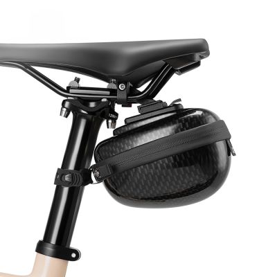 2. Rockbros rigid hard shell saddle bag, compact, 0.4l capacity - carbon pattern