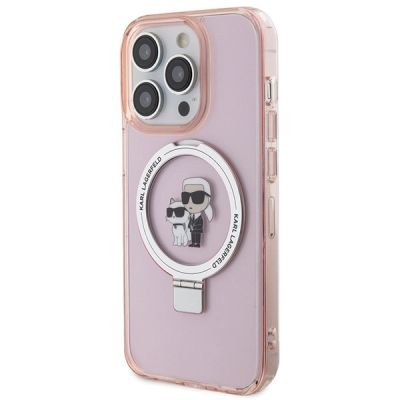 2. Karl Lagerfeld KLHMP15LHMRSKCP iPhone 15 Pro 6.1" pink/pink hardcase Ring Stand Karl&Choupette MagSafe