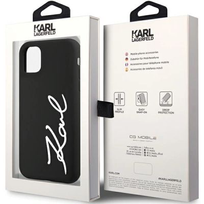8. Karl Lagerfeld KLHCN61SKSVGK iPhone 11 / Xr 6.1" black/black hardcase Silicone Signature
