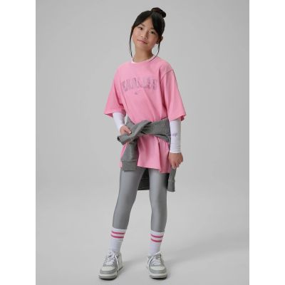 6. Girls' loose T-shirt with print 4F 4FJRSS26TTSHF3453-56S