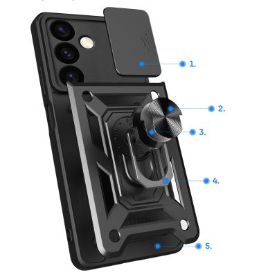 3. Hybrid Armor Camshield armored case for Samsung Galaxy S24+ with camera cover - black