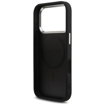 7. Guess Glitter Triangle Logo MagSafe Case for iPhone 17 Pro - Black