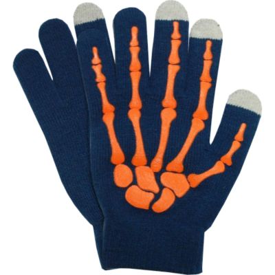 Orange and Navy Smartphone Gloves SEMI LINE