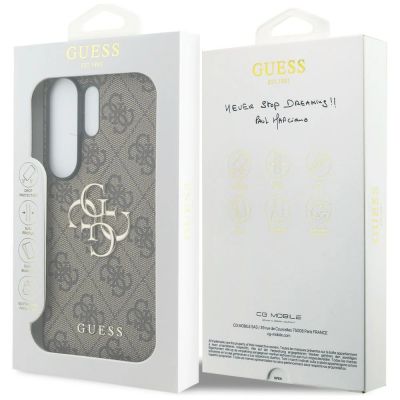 8. Guess 4G Big Metal Logo Case for Samsung Galaxy S26 Ultra - Brown