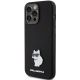 2. Karl Lagerfeld Silicone Choupette Metal Pin case for iPhone 15 Pro Max - black