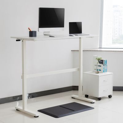 6. Ergo Office manual height adjustment desk, max 40 kg, max height 117 cm, with a tabletop for sitting and standing work, ER-401 W