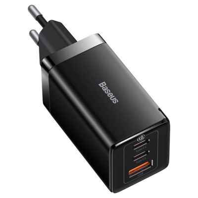 2. GaN 2xUSB C 1xUSB 65W fast charger Baseus GaN5 Pro + USB C - USB C 100W cable - black