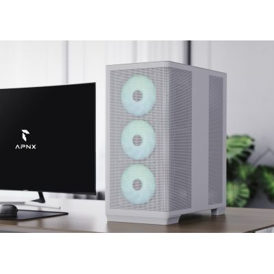 3. AeroCool Geh Midi APNX C1-R-WT-V1 Case with MicroATX/MiniITX