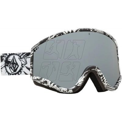 Volcom YAE OP ART/SILVER CHROME UV protection snowboard goggles women/men gray (VG0722318)