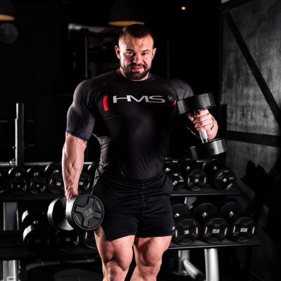 2. HPC 17.5 KG POLYURETHANE Dumbbell CPU HMS