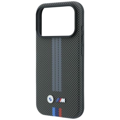 6. BMW M Quadrille Kevlar Tricolor Print Lines MagSafe Case for iPhone 18 Pro Max / 17 Pro Max - Dark Gray