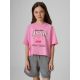 Girls' boxy T-shirt with print 4F 4FJRAW26TTSHF4239-56S