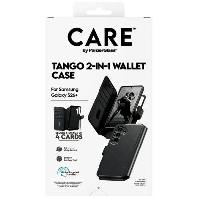 7. CARE by PanzerGlass Tango 2in1 Wallet Case for Samsung Galaxy S26+ - Black
