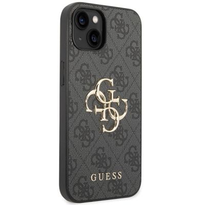 4. Guess 4G Big Metal Logo iPhone 15 Case - Gray