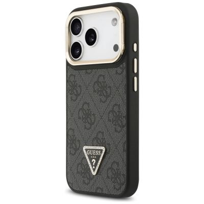 2. Guess 4G PU Triangle Logo & Stand Camera Magsafe Case for iPhone 17 Pro - Black