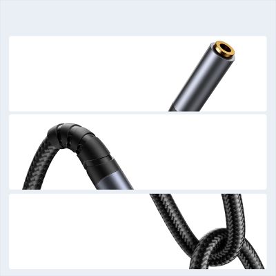 7. Joyroom stereo audio cable AUX 3.5 mm mini jack (male) - mini jack (female) 1.2 m black (SY-A09)