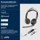 87. Poly Blackwire 5220 Stereo Headphones USB-C Headset +3.5mm Plug +USB-C/A Adapter 8X231AA