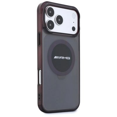 4. Mercedes AMG IML Transparent Bicolor Block MagSafe Case for iPhone 18 Pro Max / 17 Pro Max - Black and Burgundy