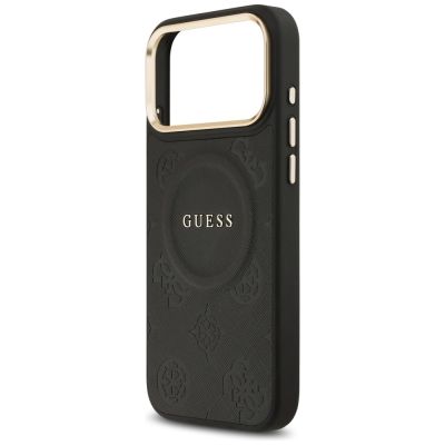 6. Guess Peony Hot Stamp MagSafe Case for iPhone 17 Pro Max - Black