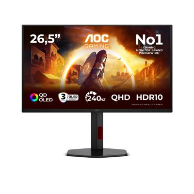 16. AOC G4 Q27G4ZDR Computer Monitor 67.3 cm (26.5") 2560 x 1440 px Quad HD QD-OLED Black, Red