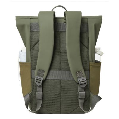 10. Rivacase Eden Backpack Travel Backpack Olive Waxed Leather (Pull Up), Polyester, Recycled Polyethylene Terephthalate (rPET)