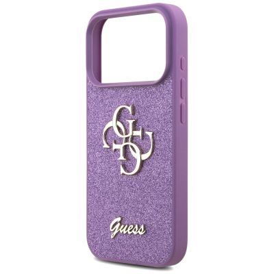 6. Guess Fixed Glitter Big 4G case for iPhone 17 Pro - purple