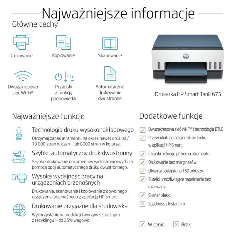 4. HP Smart Tank 675 All-in-One Printer, Print, Scan, Copy, Wireless, Scan to PDF
