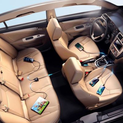 7. Joyroom car charger 2xPD + 2xQC3.0 72W 1.5m black (JR-CL05)