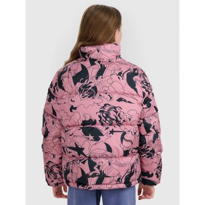 2. Girls' down jacket with synthetic filling 4F 4FJRAW25TDJAF0748-54A