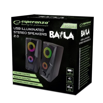 10. ESPERANZA SPEAKERS 2.0 USB LED RAINBOW BAILA EGS103