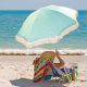 6. BEACH AND GARDEN UMBRELLA WITH FRINGE 174 CM GREEN