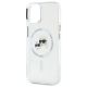 6. Karl Lagerfeld IML Metal Karl&Choupette Head MagSafe iPhone 14 Case - White