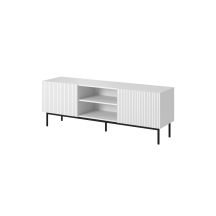 PAFOS TV cabinet on a black steel frame 150x40x60 white matt