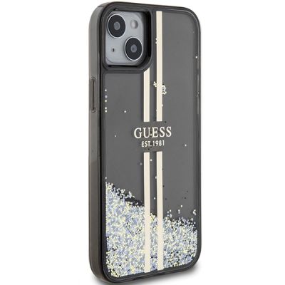 4. Guess Liquid Glitter Gold Stripes case for iPhone 15 Plus / 14 Plus - black