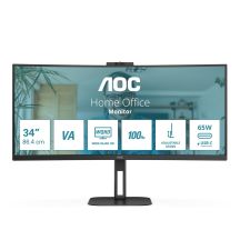 AOC V5 CU34V5CW/BK LED display 86.4 cm (34") 3440 x 1440 px Wide Quad HD Black