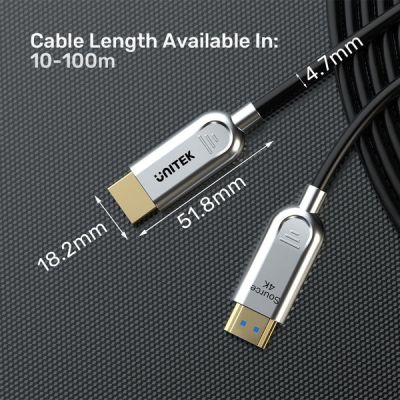 16. UNITEK HDMI OPTICAL CABLE 2.0 AOC 4K 60HZ 20M