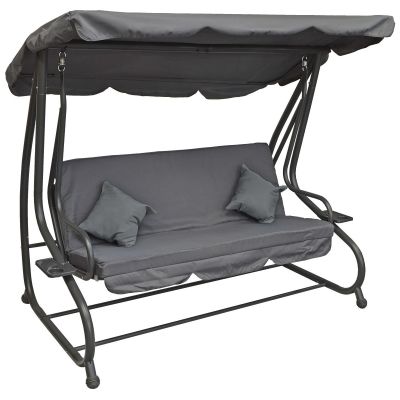 8. KASIA GARDEN AND BALCONY SWING 3-SEATER GRAY