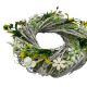 2. WREATH DECORATIVE WHITE AND GREEN WITH ROSES DIAMETER 24 CM