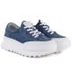 4. Women's blue leather platform shoes Vince