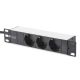 41. 10-inch network kit: 9U wall-mount cabinet, shelf, power strip, 8-port switch, Cat.6 panel, black