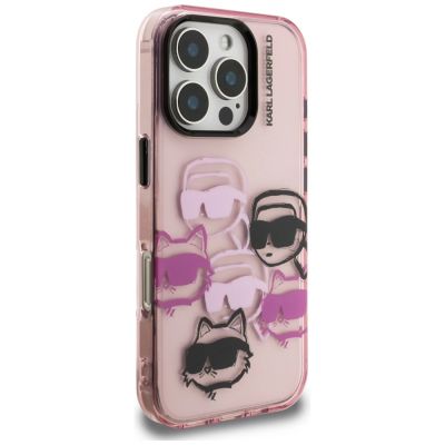 4. Karl Lagerfeld IML Multi K&C Head Pattern Case for iPhone 16 Pro Max - Pink